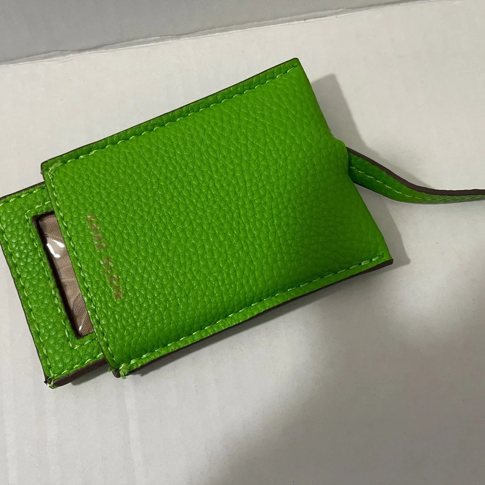 Anne Klein‎ Monogram Tote w/ Green Trim & ID Wallet | Zip Top